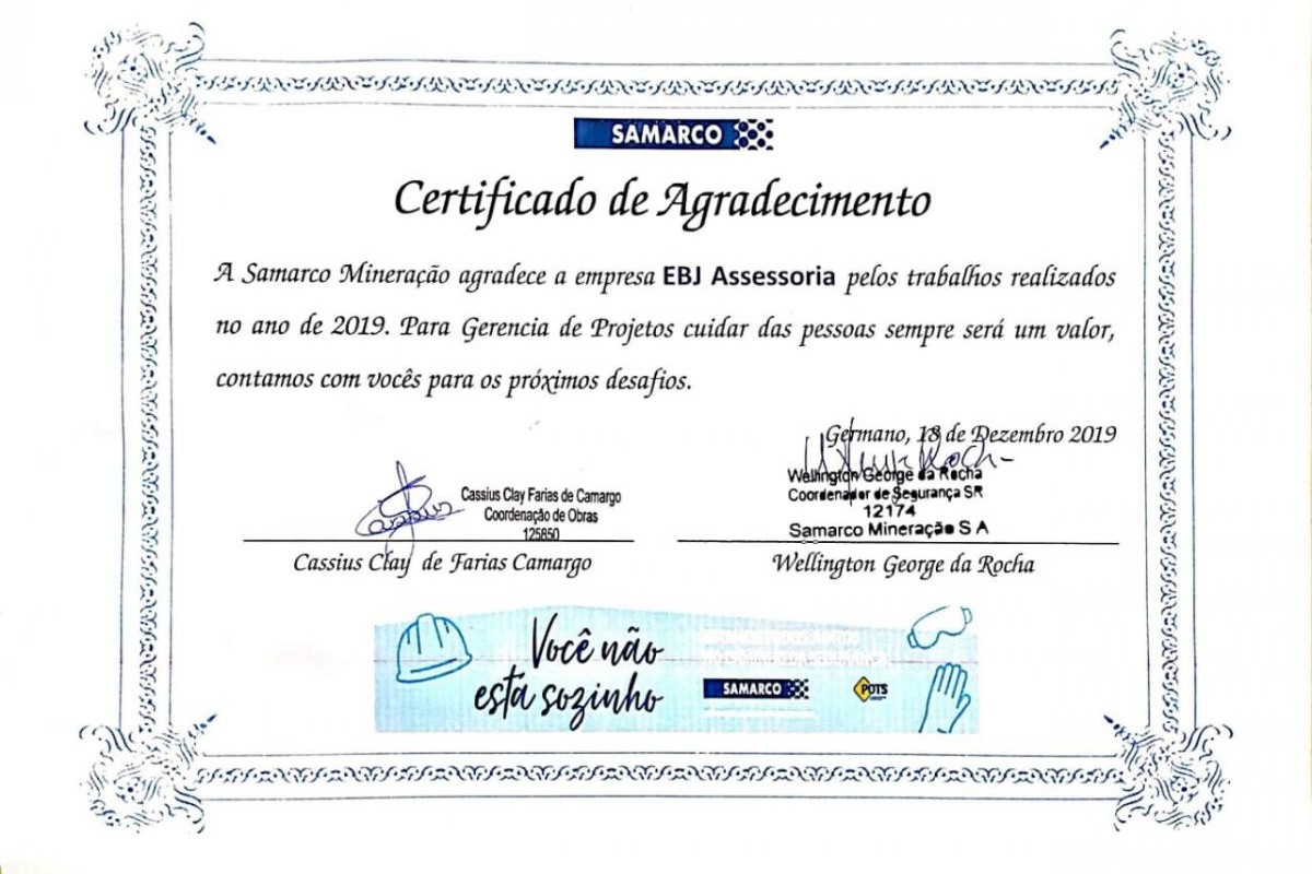 Certificado de Agradecimento